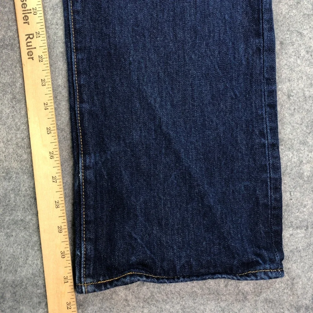 Levis 501 Mens Jeans 36x32 Blue Regular Fit Classic Dark Wash Button Fly Denim